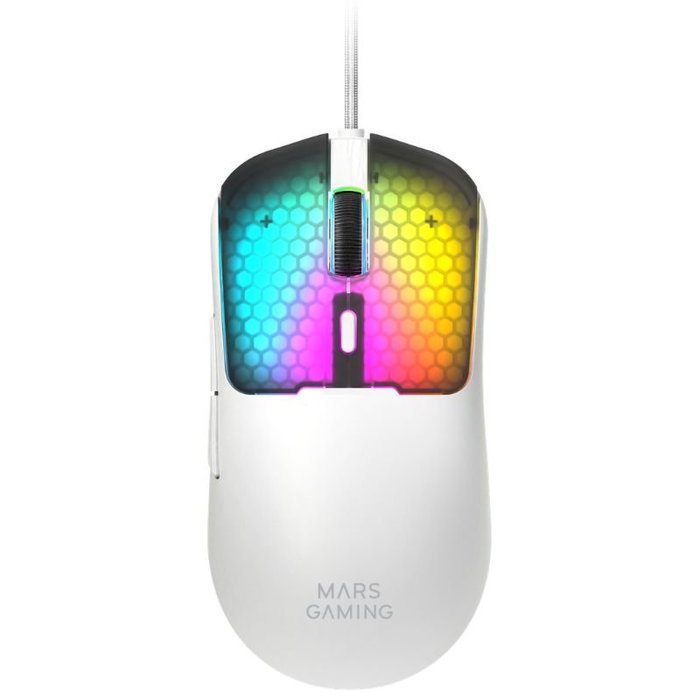 Mars Gaming MM-VIPERW Ratón Gaming Ultraligero Blanco RGB